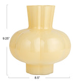 Opaque Glass Pleated Vase
