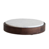 Wood & Marble Pedestal Serving Board