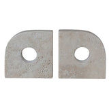 Circle Cut-Outs Travertine Bookends