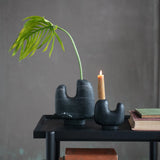 Black Marble Footed Vase
