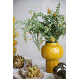Mustard Enameled Metal Vase