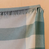 Recycled Wool Blanket in Blue Bold Check