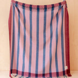 Recycled Wool Blanket in Berry Frame Stripe