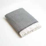 Charcoal & White Cashmere Blanket