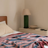 Recycled Wool Blanket in Berry Frame Stripe