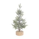 Frosted Pine Table Top Tree with Wood Base