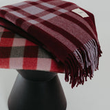 Recycled Wool Blanket in Wine Gingham