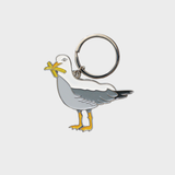 Seagull With Fries Enamel Keychain