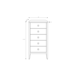 Hara 5 Drawer Tall Dresser