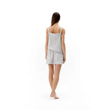 Striped Crinkle Cotton Shorts