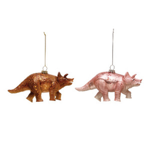 Triceratops Ornament w/ Glitter