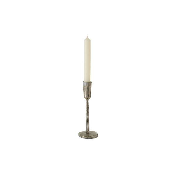 Silver Luna Forged Candlestick