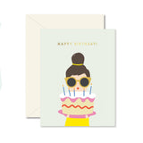 Cake Lady Birthday Greeting Card