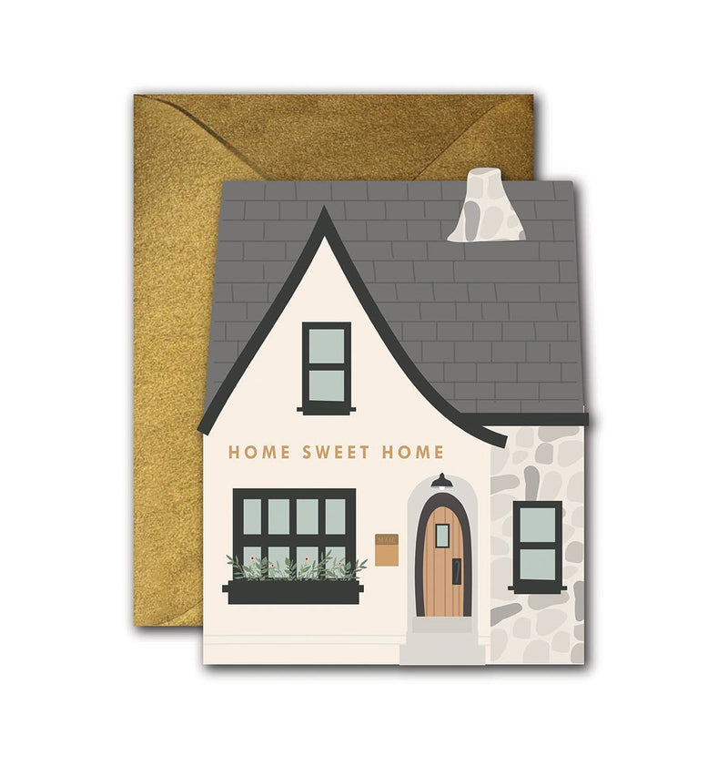 Home Sweet Home die-cut folded greeting card