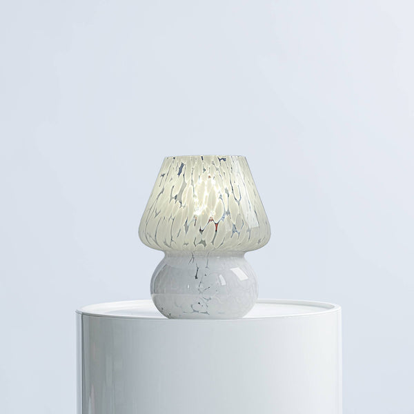 White Confetti Mini Mushroom Lamp