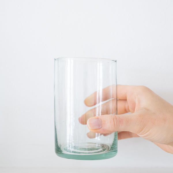 straight large clear glass recycled tumbler