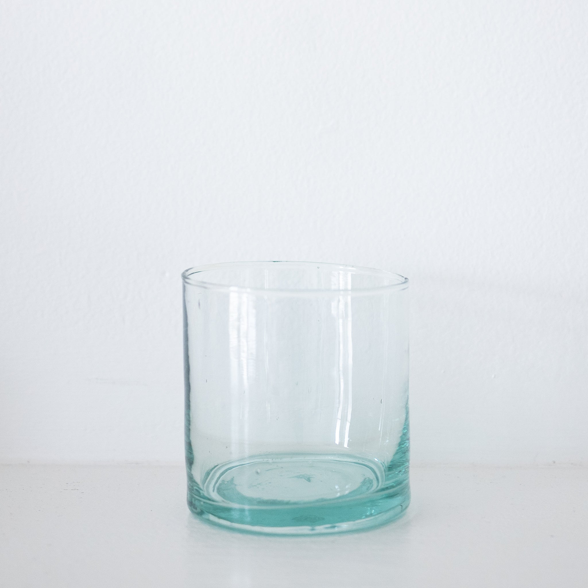 small straight clear glass recycled tumbler