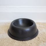 Large ceramic hand made pet food/water bowl in seed gray for dogs or cats