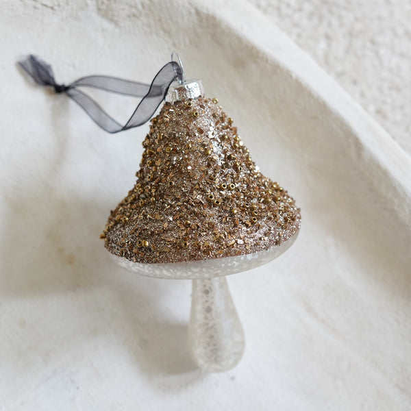 Glitter Mushroom Ornament