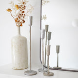 Silver Luna Forged Candlestick