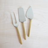 Rib Handle Cheese Knives - Set of 3