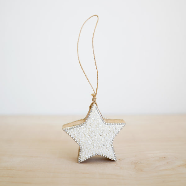 Glitter on Wood Star/Tree Ornament
