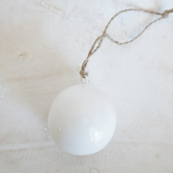 White Enamel Ball Ornament
