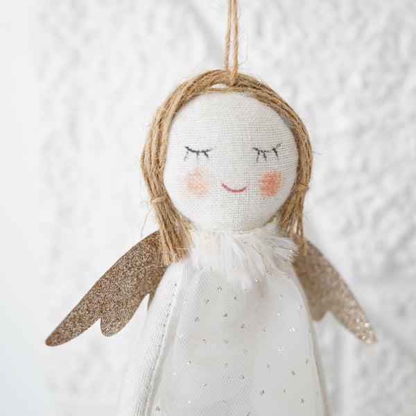 Glitter Wings Angel Ornament