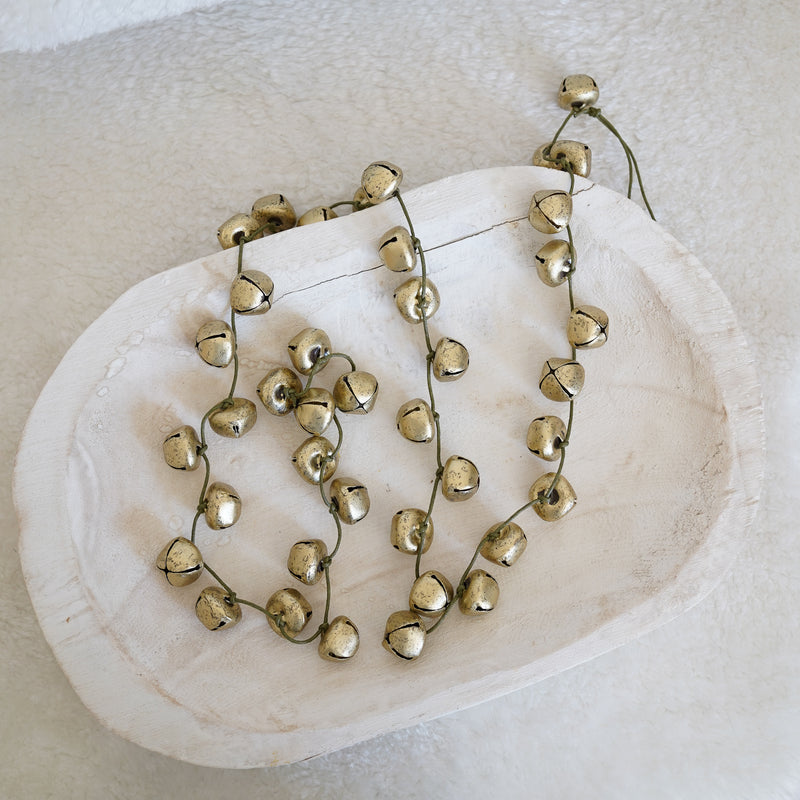Antique Gold Bells Garland 60"