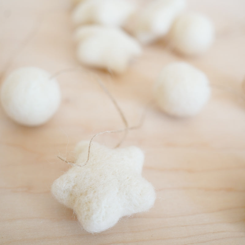 Felt Balls & Stars Garland