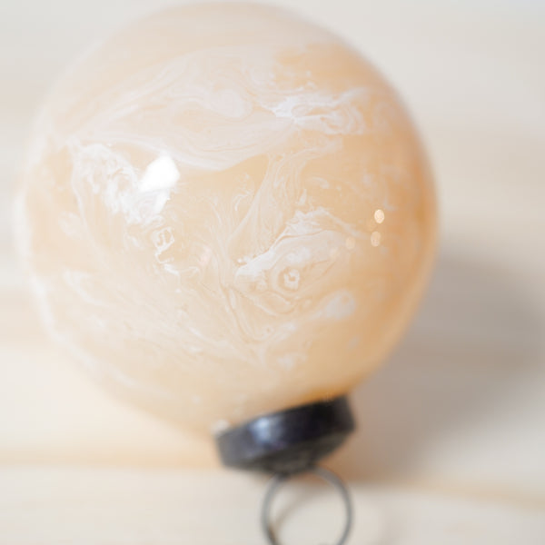 Marbled Nude Finish Glass Ball Ornament