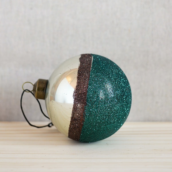 Green Striped Bauble Ornament