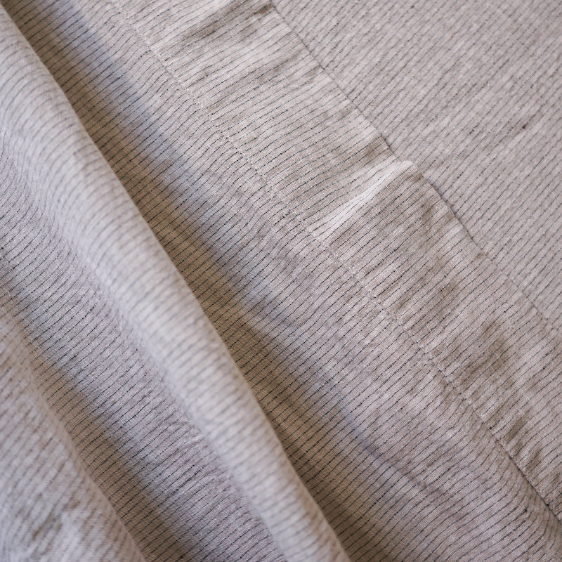 Pinstripe Linen & Cotton Flat Sheet