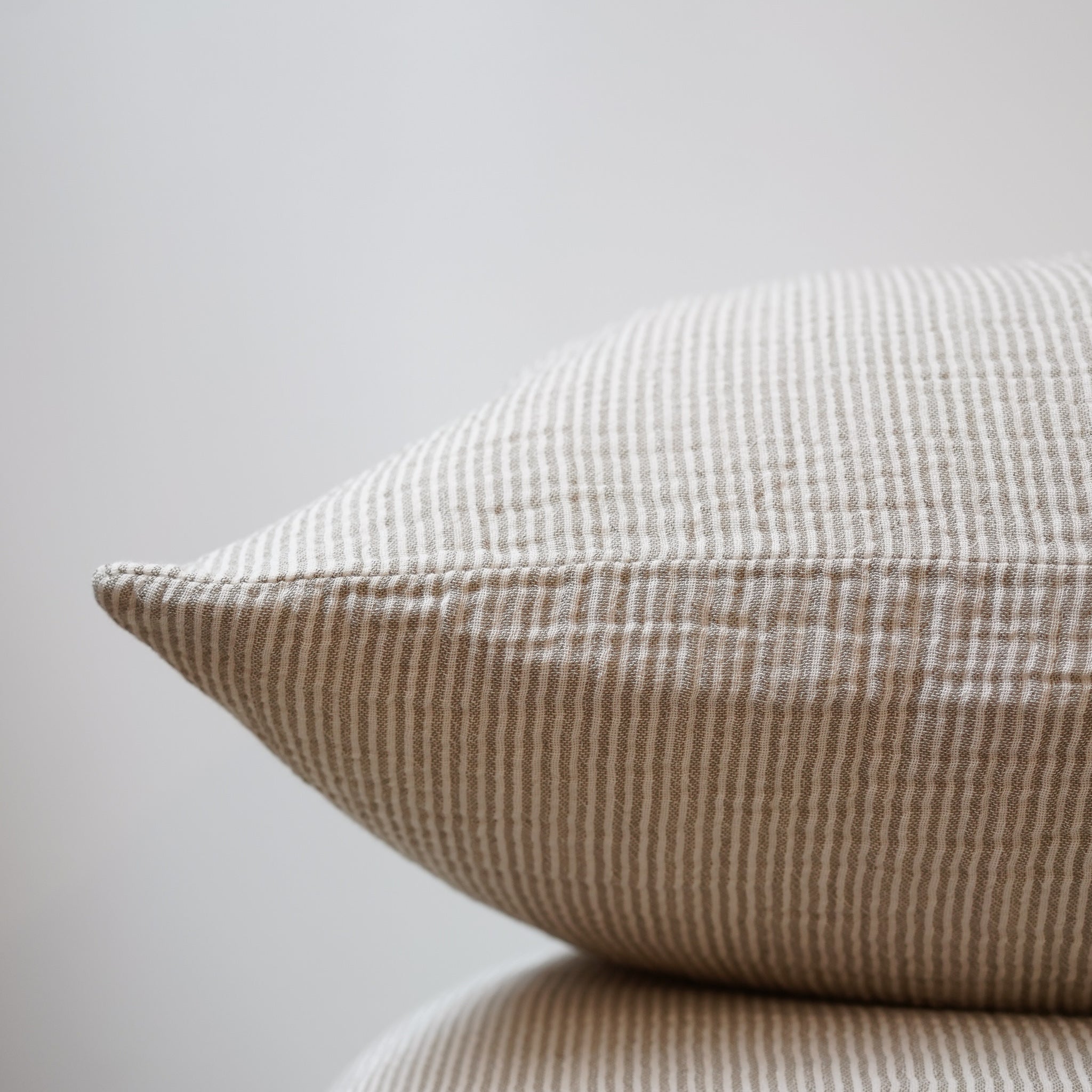 Cotton Gauze Pillowcases (set of 2) - Sage Thin Stripes