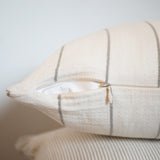 Lumbar Cotton Gauze Pillow - Sage Wide Stripes