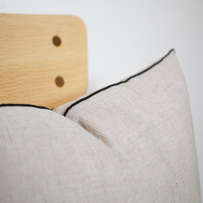 Lumbar Pinstripe Linen & Cotton Pillow