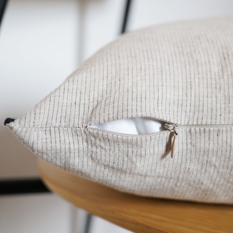 Lumbar Pinstripe Linen & Cotton Pillow