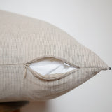 Square Pinstripe Linen & Cotton Pillow