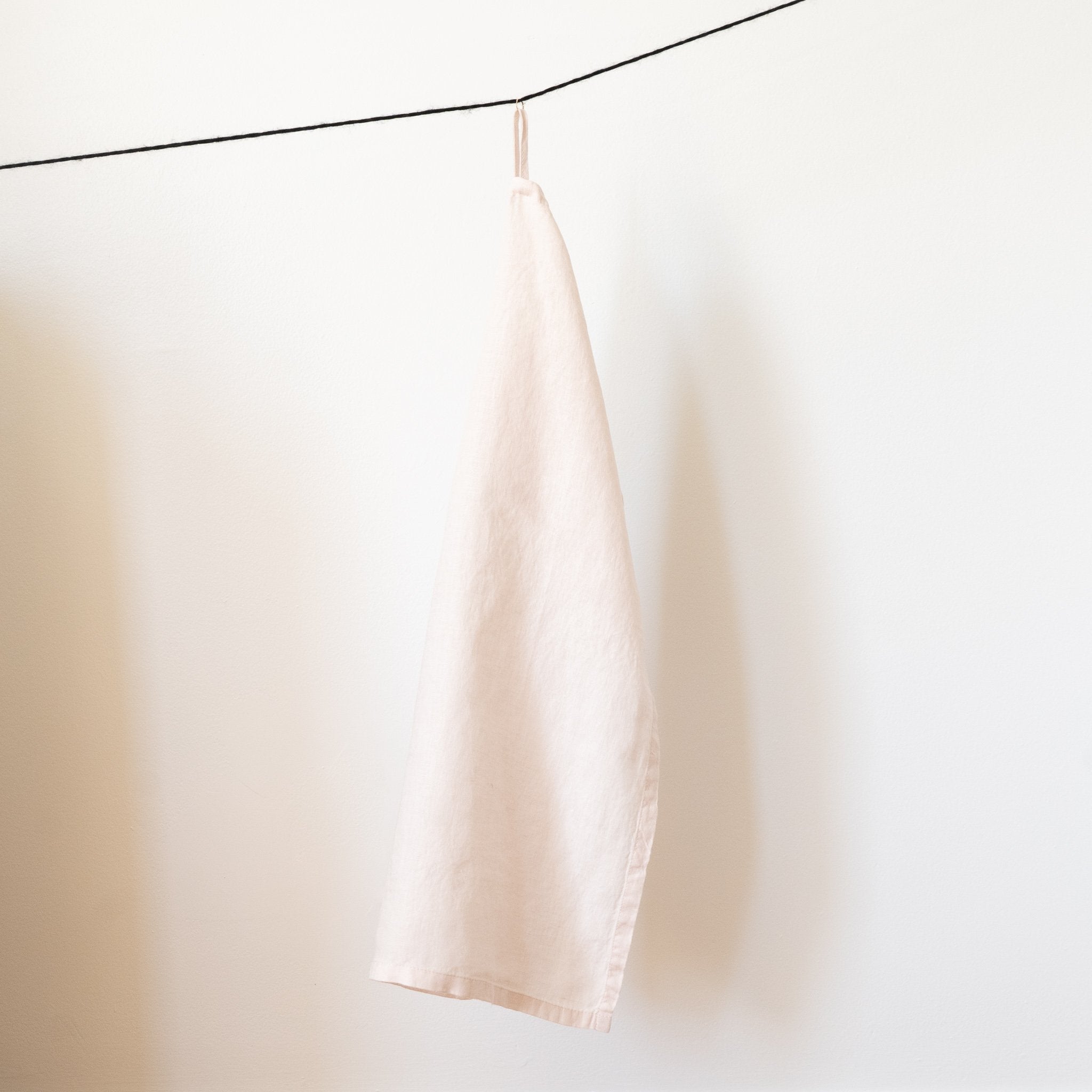 blush linen tea towel