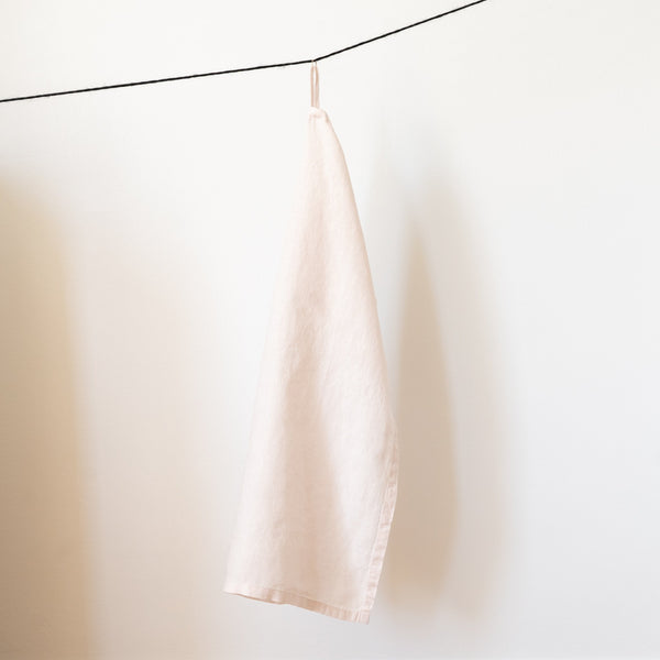 blush linen tea towel