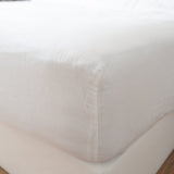 white linen fitted sheet
