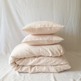 blush linen duvet and matching pillowcases