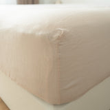 blush linen fitted sheet