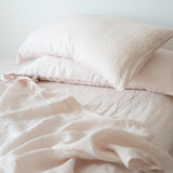 blush linen bedding