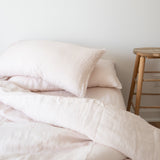 blush linen bedding