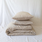 natural beige linen duvet and matching pillowcases