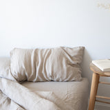 natural beige linen bedding