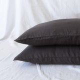 charcoal linen pair of pillowcases