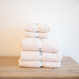 blush linen bed bundle with pillowcases, flat & fitted sheet, and duvet cover 