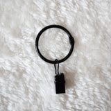 matte black openable clip curtain rings